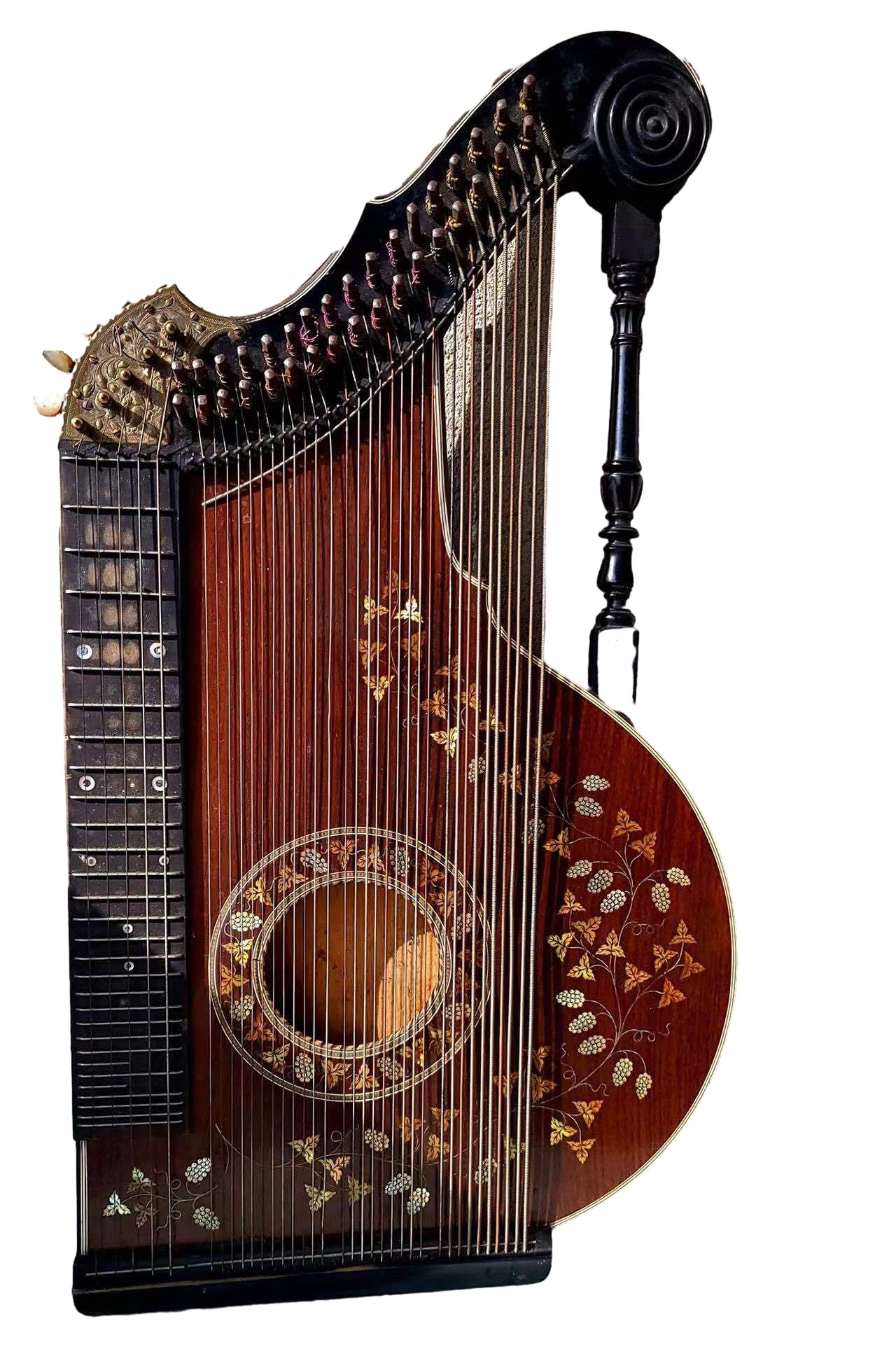 MOTHER-OF-PEARL-INLAID ZITHER WITH ORIGINAL WOODEN CASE, CIRCA 1880–1920 (1 of 5)