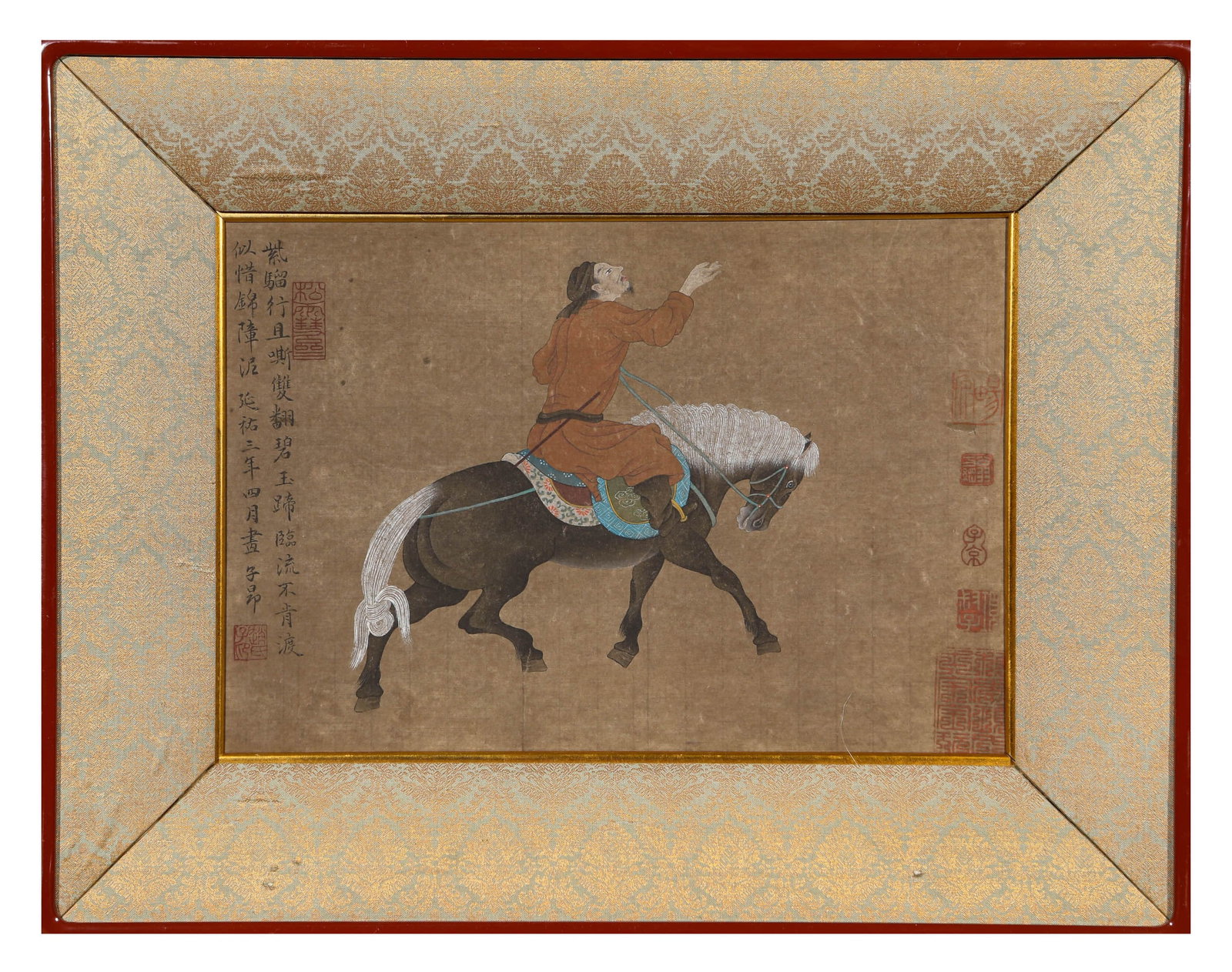 ZHAO MENGFU (1254–1322), ATTRIBUTED TO, FIGURES AND HORSES: ZHAO MENGFU (1254–1322), ATTRIBUTED TO, FIGURES AND HORSES Dimensions: Width: 38 cm (15.0 in.), Height: 26 cm (10.2 in.). All measurements are approximate.