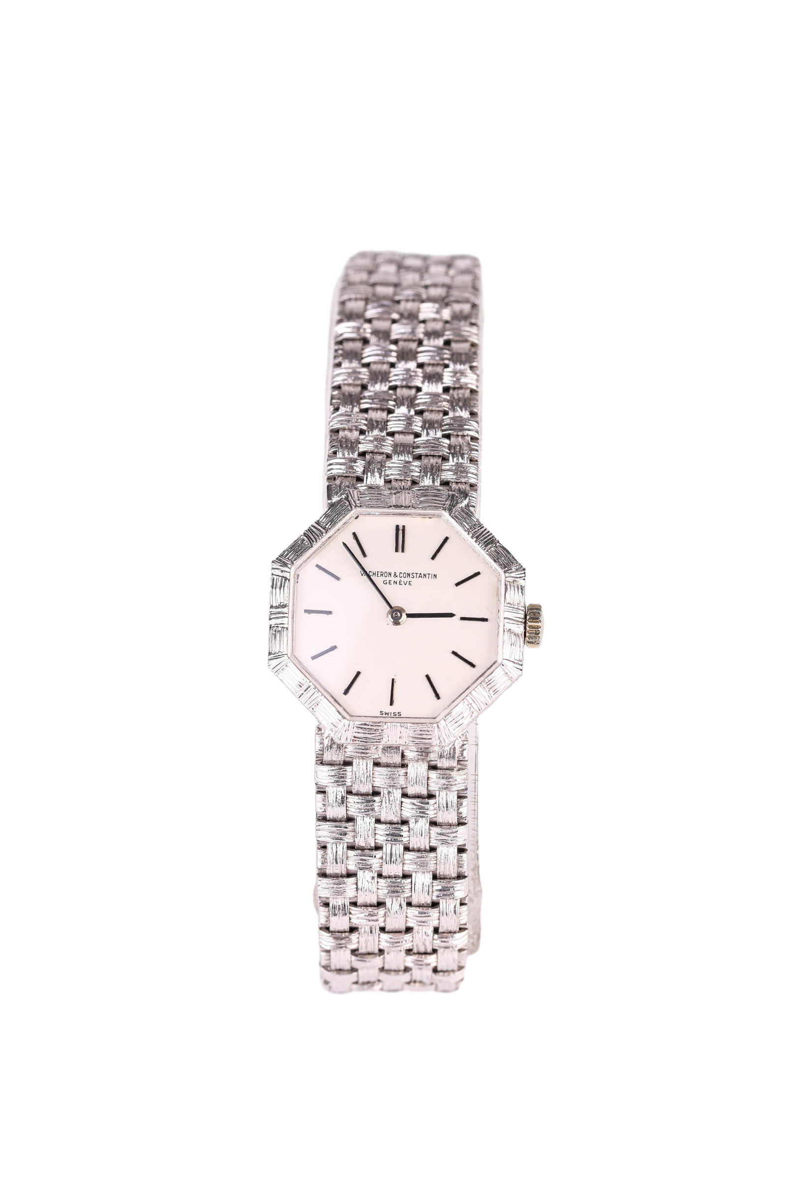 VACHERON CONSTANTIN GOLD BRACELET WATCH: VACHERON CONSTANTIN GOLD BRACELET WATCH Dimensions: Width: 2.2 cm (0.9 in.), Height: 2.0 cm (0.8 in.). All measurements are approximate.