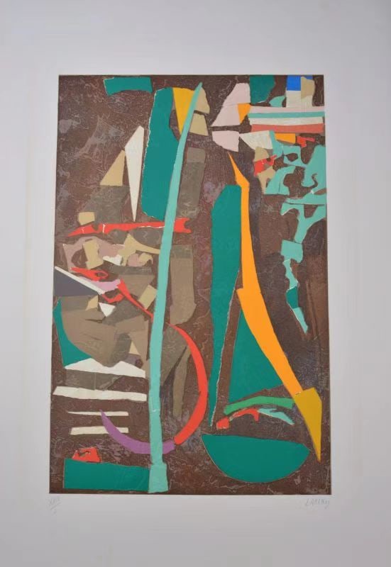 ANDRÉ LANSKOY (1902–1976), UNTITLED, LITHOGRAPHY: ANDRÉ LANSKOY (1902–1976), UNTITLED, LITHOGRAPHY Dimensions: Sheet dimensions: 95 × 65 cm (37.4 × 25.6 in.). All measurements are approximate. Signature: Signed by the artist Description:
