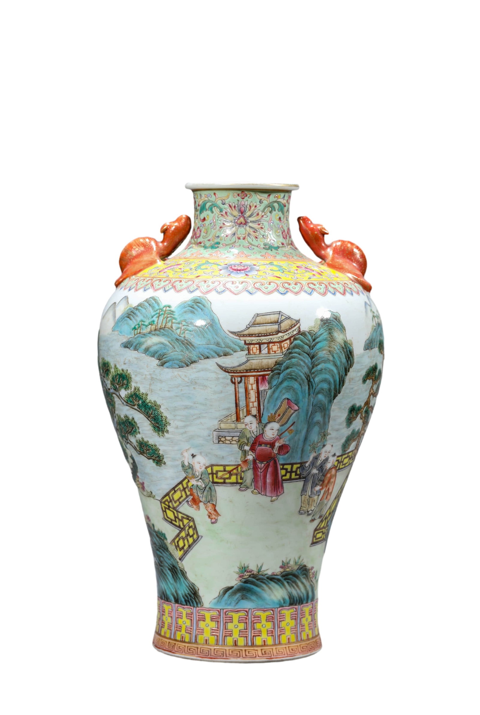 A FAMILLE ROSE 'INFANTS PLAYING' VASE: A FAMILLE ROSE 'INFANTS PLAYING' VASE Dimensions: Diameter: 17.9 cm (7.0 in.), Height: 29.8 cm (11.7 in.). All measurements are approximate.