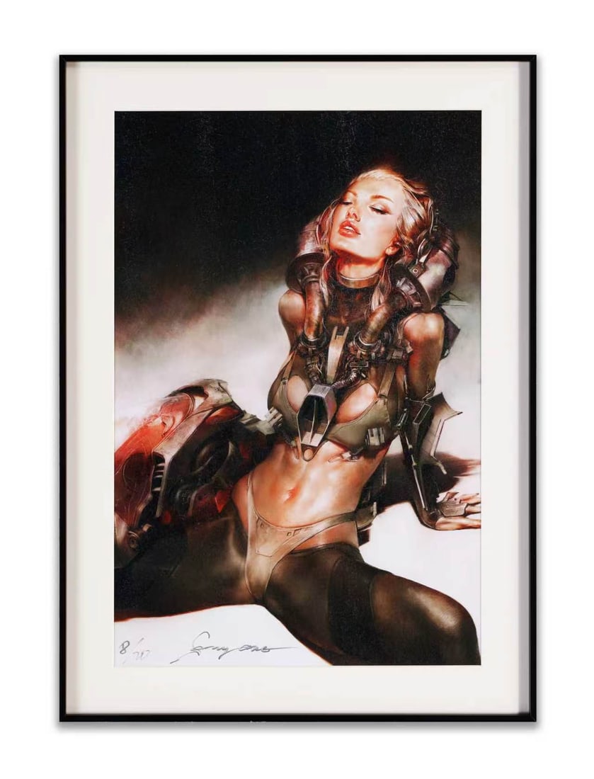 SORAYAMA HAJIME(B.1942),OFFSET LITHOGRAPH: SORAYAMA HAJIME(B.1942),OFFSET LITHOGRAPH Dimensions: Image size (frame not included): 50 × 35 cm (19.7 × 13.8 in.). All measurements are approximate. Historical significance: Hajime Sorayama (born 