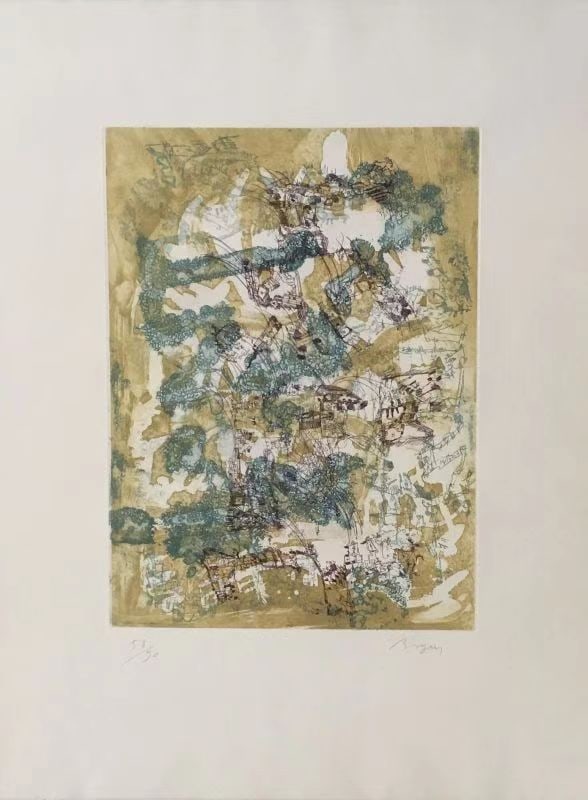 CAMILLE BRYEN (1907–1977), ARABELIE, ETCHING: CAMILLE BRYEN (1907–1977), ARABELIE, ETCHING Dimensions: Image dimensions: 41 × 30 cm (16.1 × 11.8 in.). Sheet dimensions: 65 × 50 cm (25.6 × 19.7 in.). All measurements are approximate.
