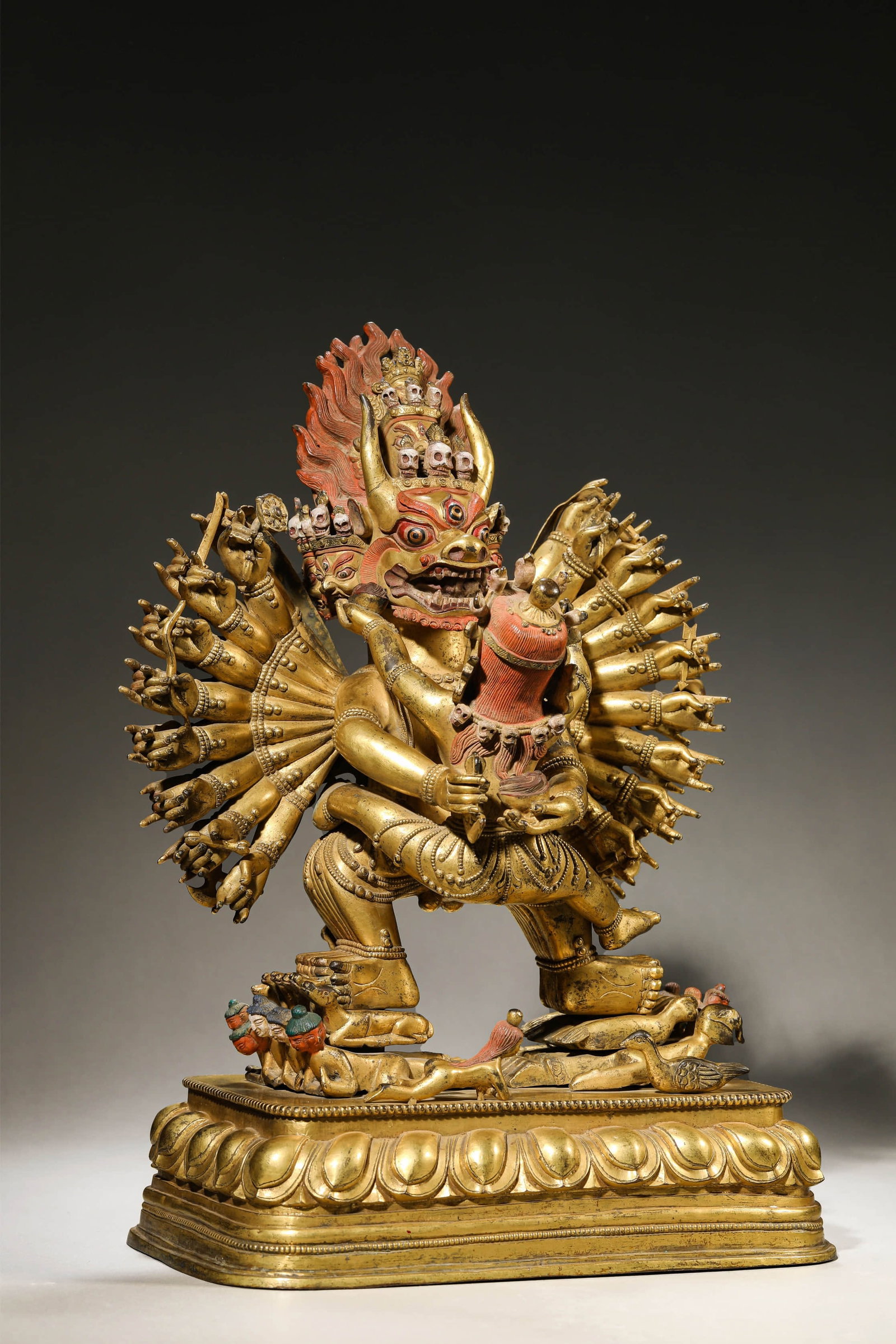 A 'YAMANTAKA' FIGURE: A 'YAMANTAKA' FIGURE Dimensions: Weight: 12.05 kg. Length: 30 cm (11.8 in.), Width: 17 cm (6.7 in.), Height: 39 cm (15.4 in.). All measurements are approximate.