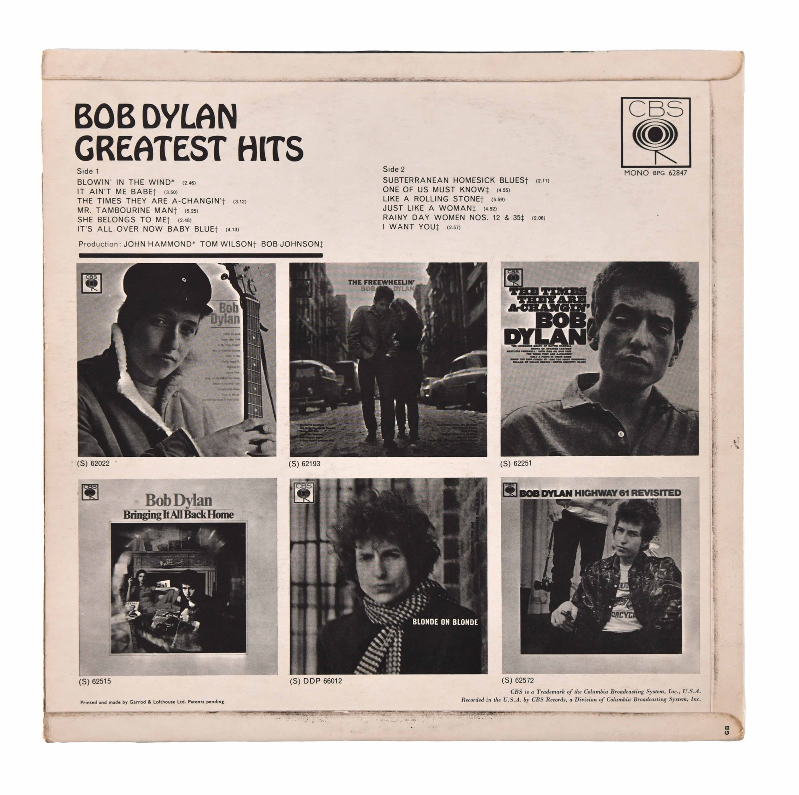 BOB DYLAN - SIGNED GREATEST HITS LP - 2