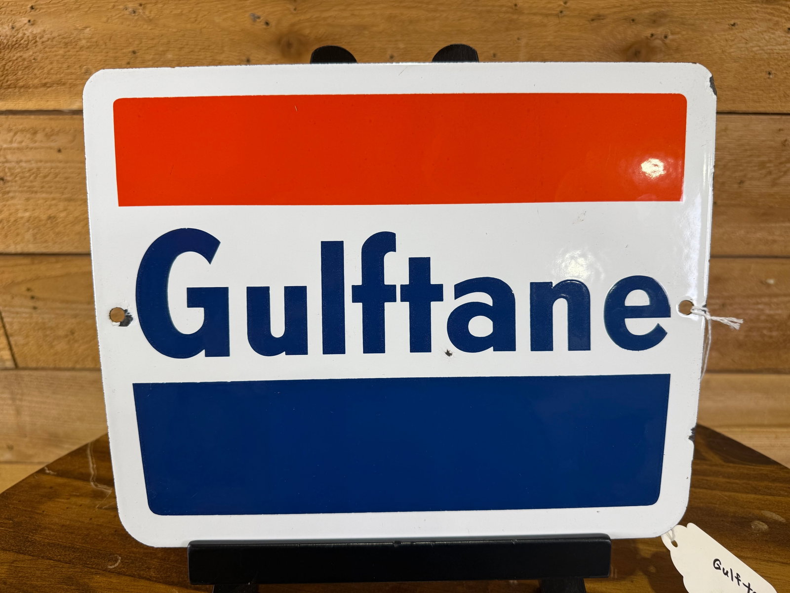 Single Sided Porcelain Gulftane Pump Sign (1 of 3)