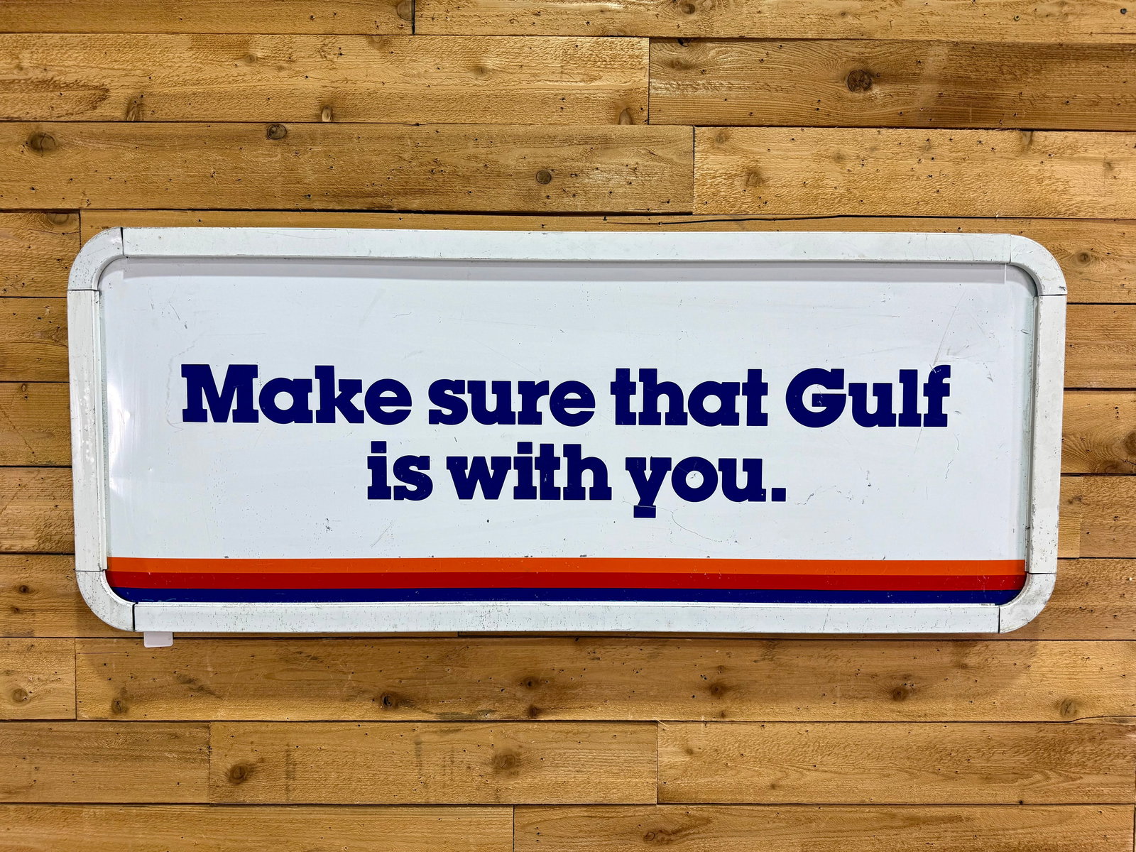 Original Framed Painted Metal Gulf Sign (1 of 2)