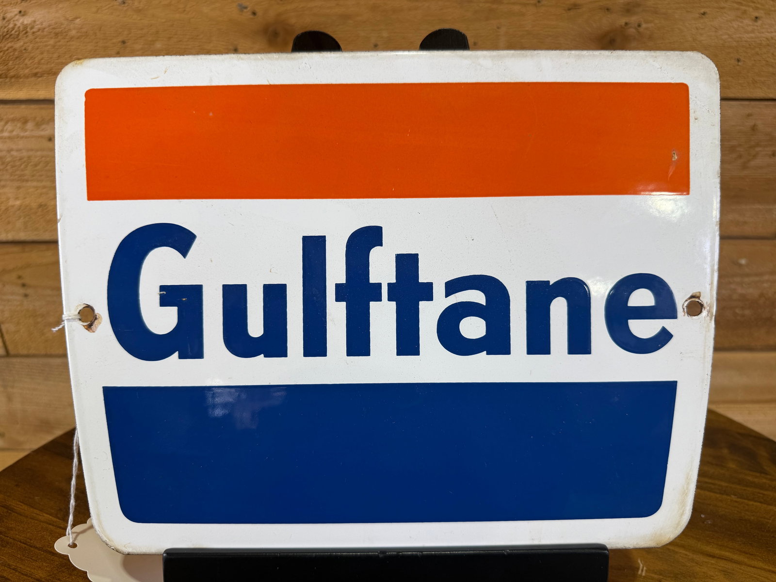 Original Single-sided Porcelain Gulftane Pump Plate (1 of 3)