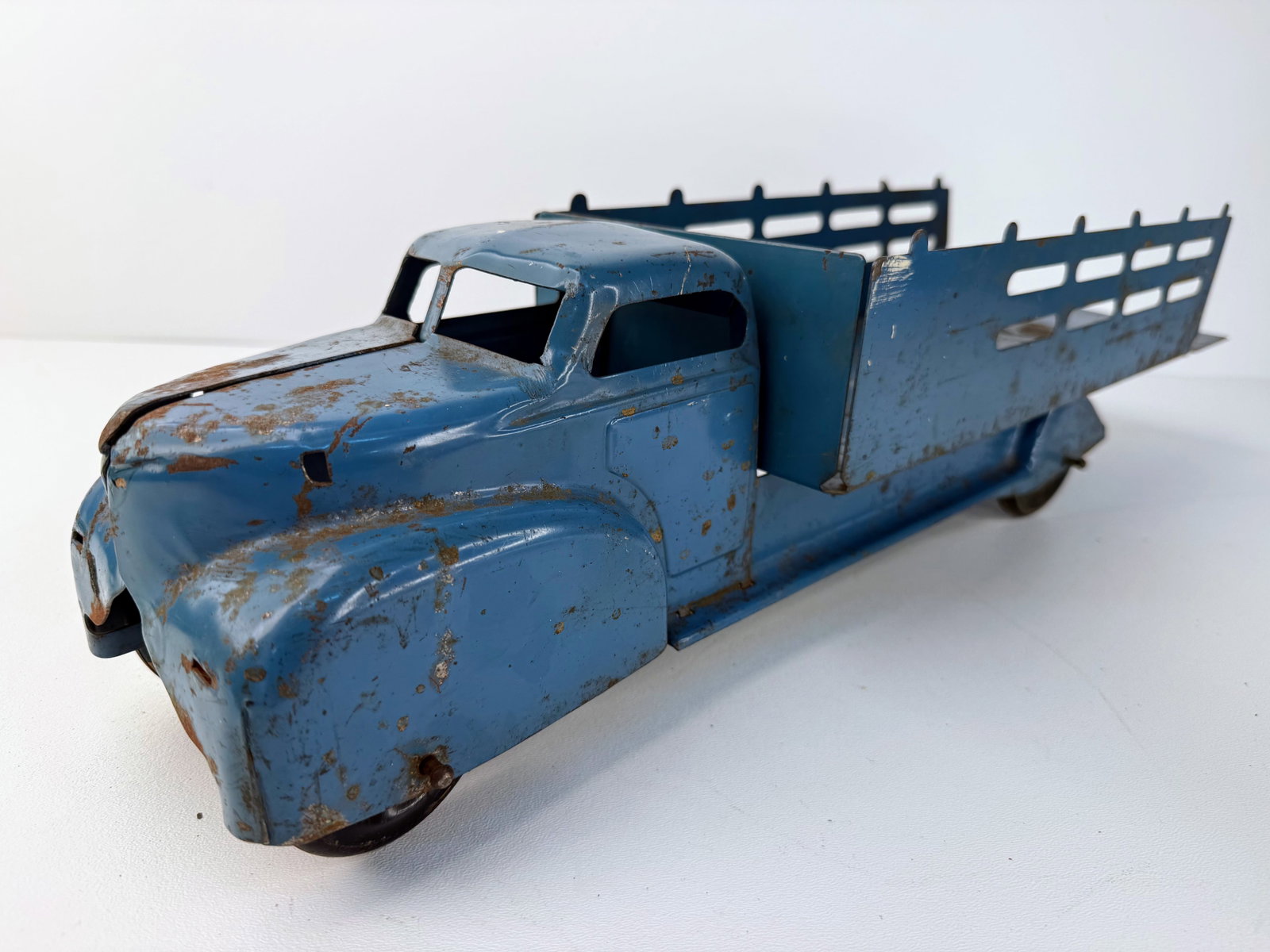 1930s Pressed Steel Stake Body Truck with 1940 superman tires (1 of 11)