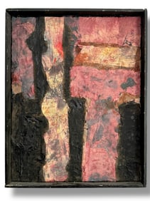 Abstract Mixed Media Painting on Board by Ralph Dubin