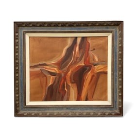 Mid Century Abstract Painting on Canvas, Judith Cippola (1947-2024)