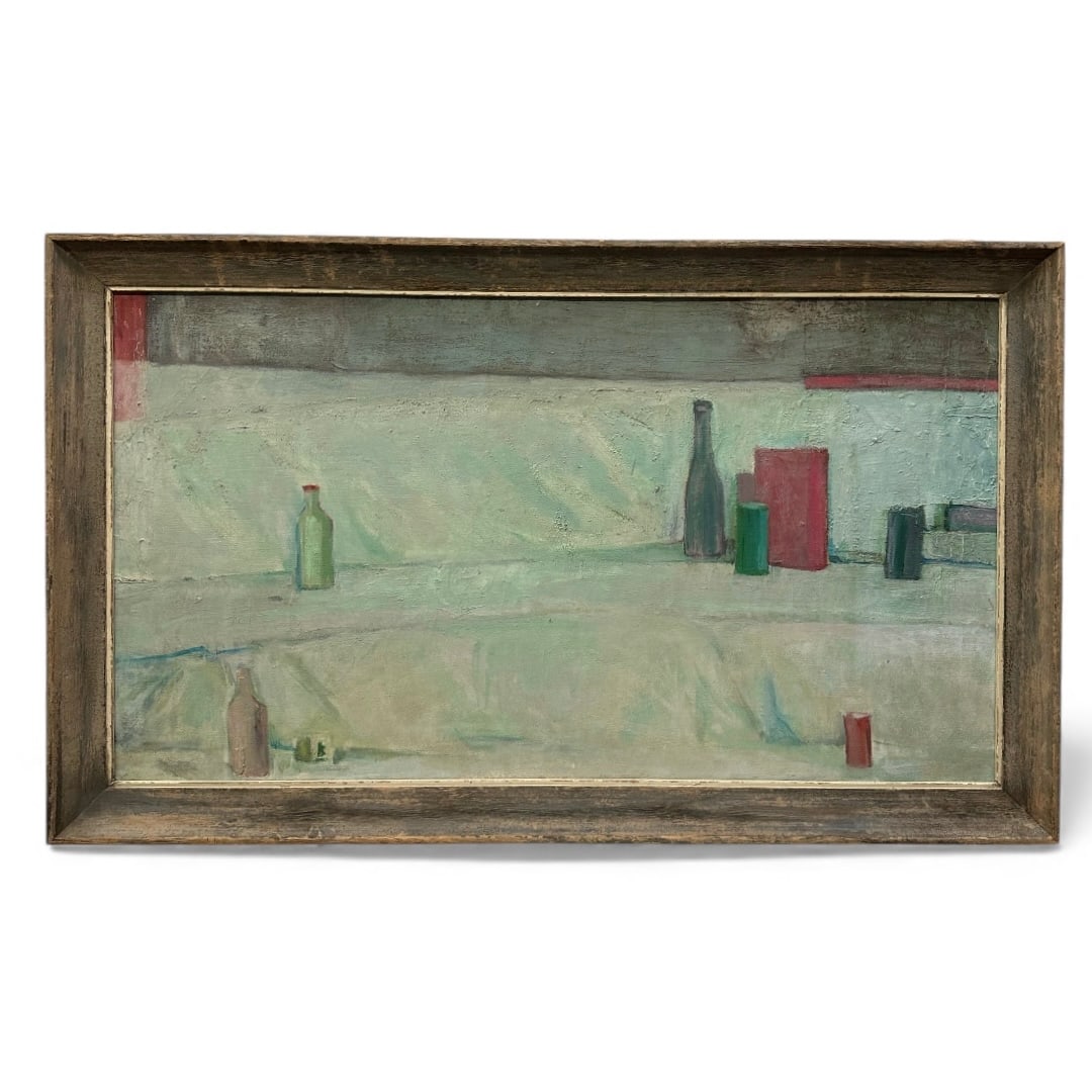 1950s Oil on Canvas Painting by Aliza Mandel (1927-2007) abstract still life (1 of 3)