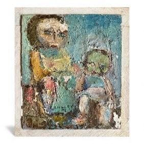 Katherine Langley Oil on Panel Abstract Figurative Painting