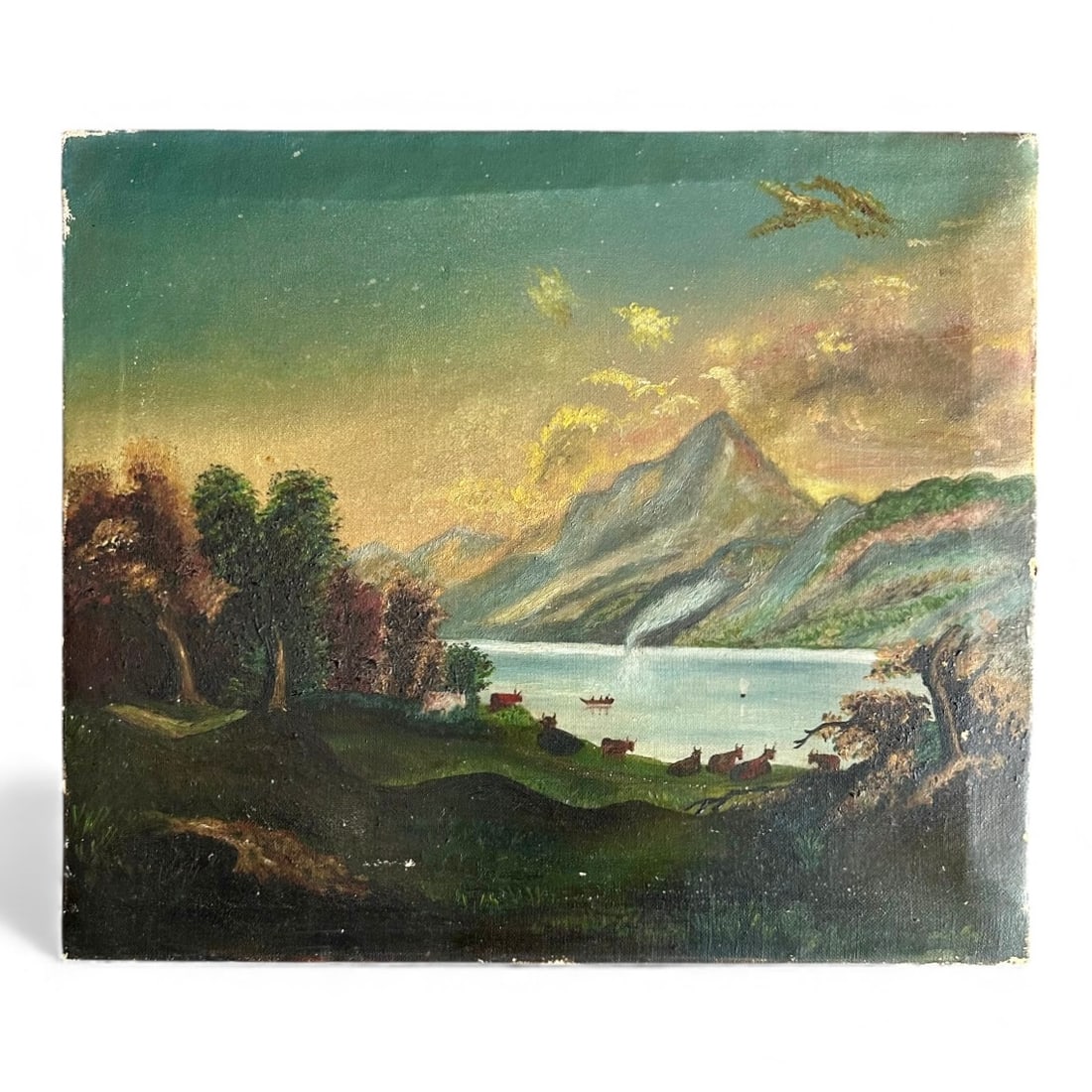 19th Century Landscape Painting Oil on Canvas (1 of 3)