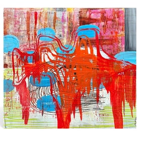 Michael Hensley "The Pond" Mixed Media on Panel Painting