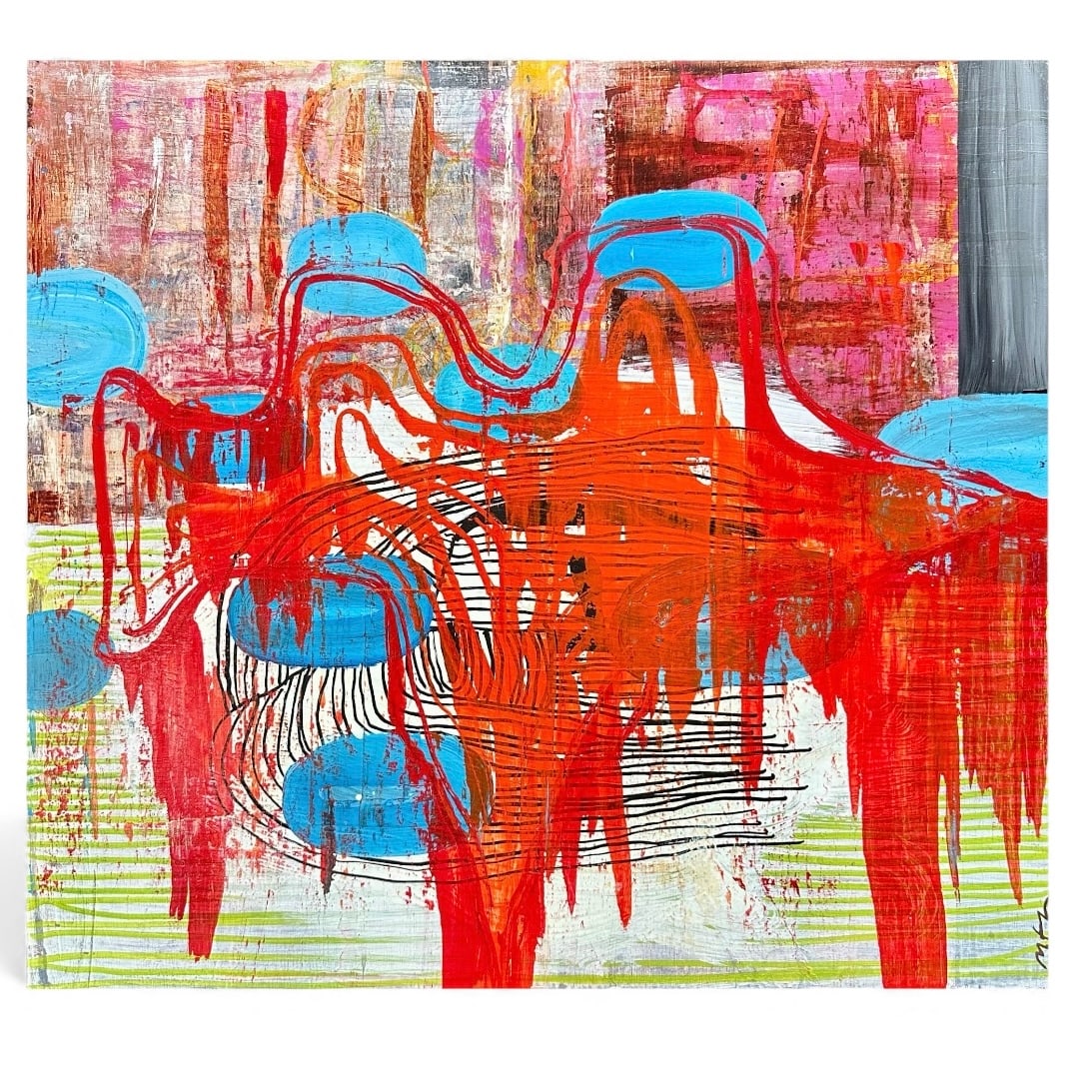 Michael Hensley "The Pond" Mixed Media on Panel Painting (1 of 3)