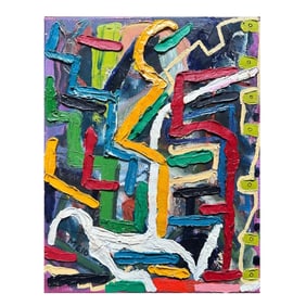 Mario Caolle "Twinkle Little" Abstract Impasto Painting on Canvas