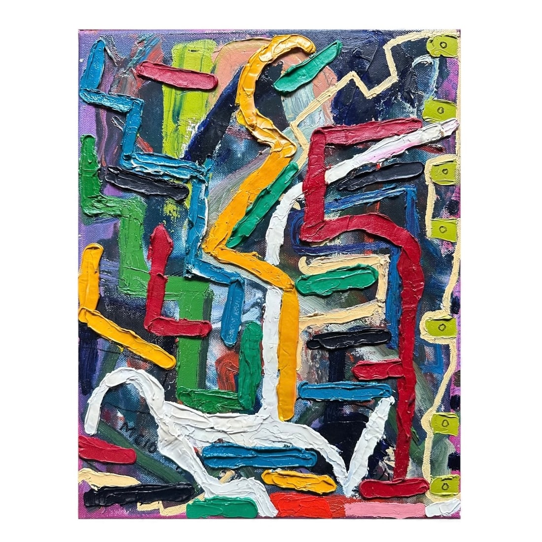 Mario Caolle "Twinkle Little" Abstract Impasto Painting on Canvas (1 of 3)