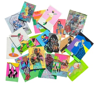 Lot of 19 Small Contemporary Original Abstract Paintings