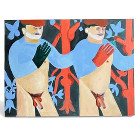 Roger Long (1931-2023) Abstract Figurative Oil on Canvas Painting