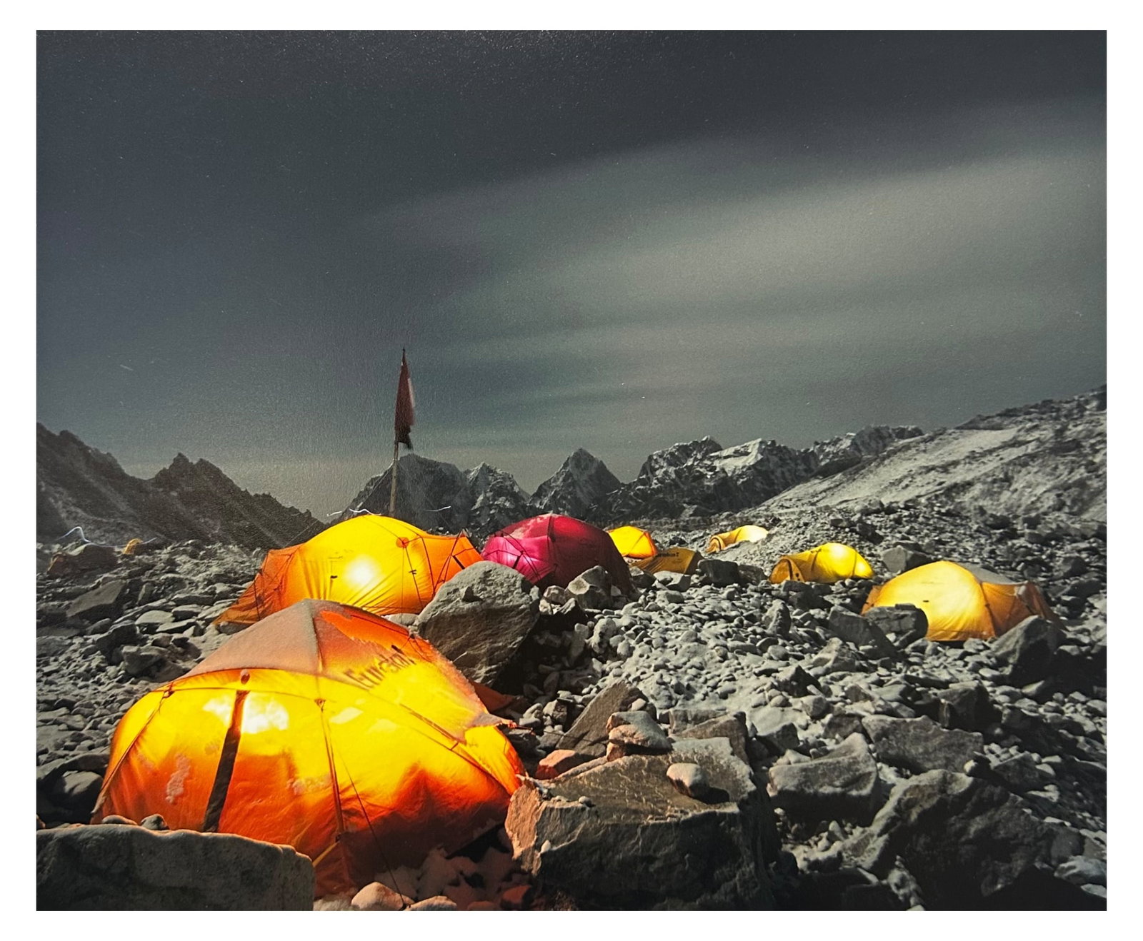 Stefan Chow "Everest Base Camp At Night" Photo Print Signed: Original 11” × 14” archival photo print titled “Everest Base Camp at Night” by photographer Stefen Chow (b. 1980), numbered 1/250, accompanied by a hand-signed Certificate of Auth