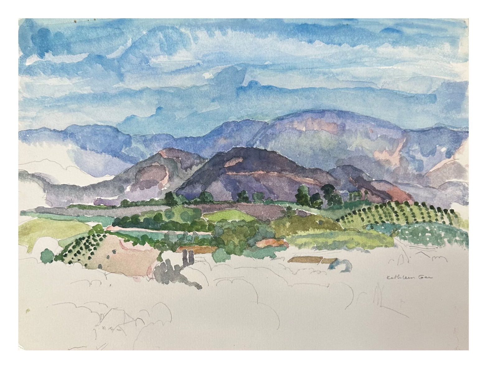 Kathleen Gee Original Watercolor Landscape Painting (1 of 2)