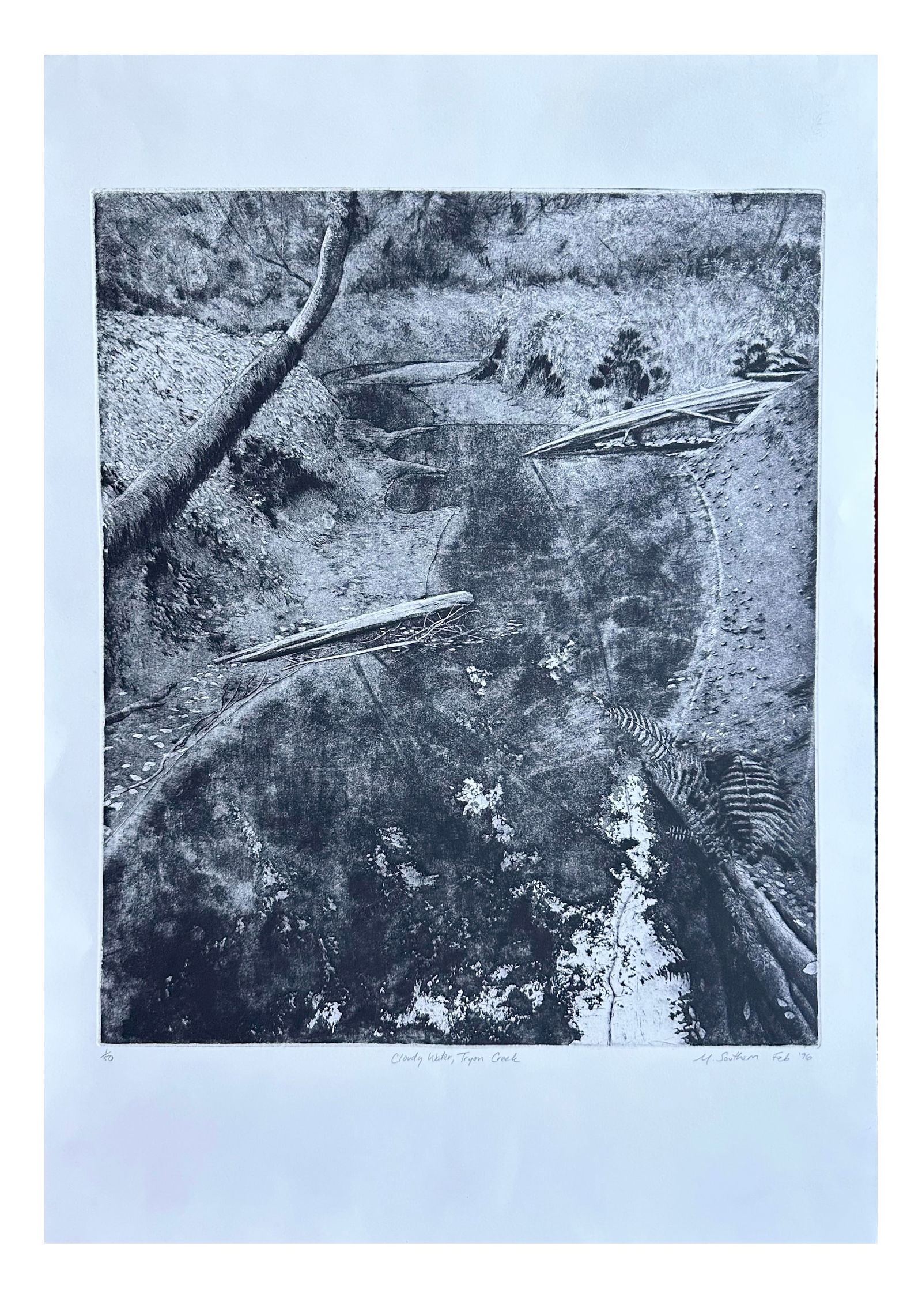 Michael Southern "Cloudy Water, Tyron Creek" 1996 signed print (1 of 1)