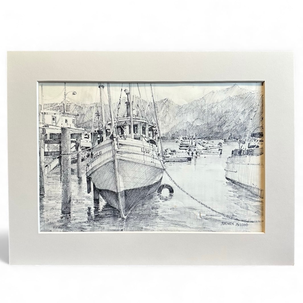 Oregon artist Steven McLeod (1944-2014) Pencil Drawing on Paper: Original drawing on paper by Oregon artist Steven McLeod, signed. McLeod is a Pacific Northwest artist known for works on paper and paintings that reflect a modern, expressive approach, often exhibite