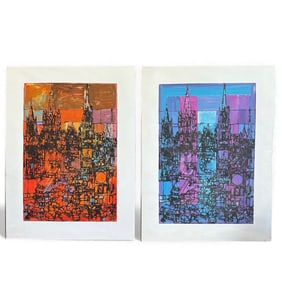 Lot of Two Bennet Norrbo (1930-2013) Hand Colored Prints