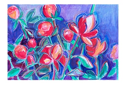 Oregon artist Anna Mastellos Watercolor Floral Painting