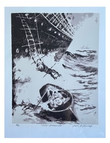 John B. Tenney "pilot boarding" hand signed art print