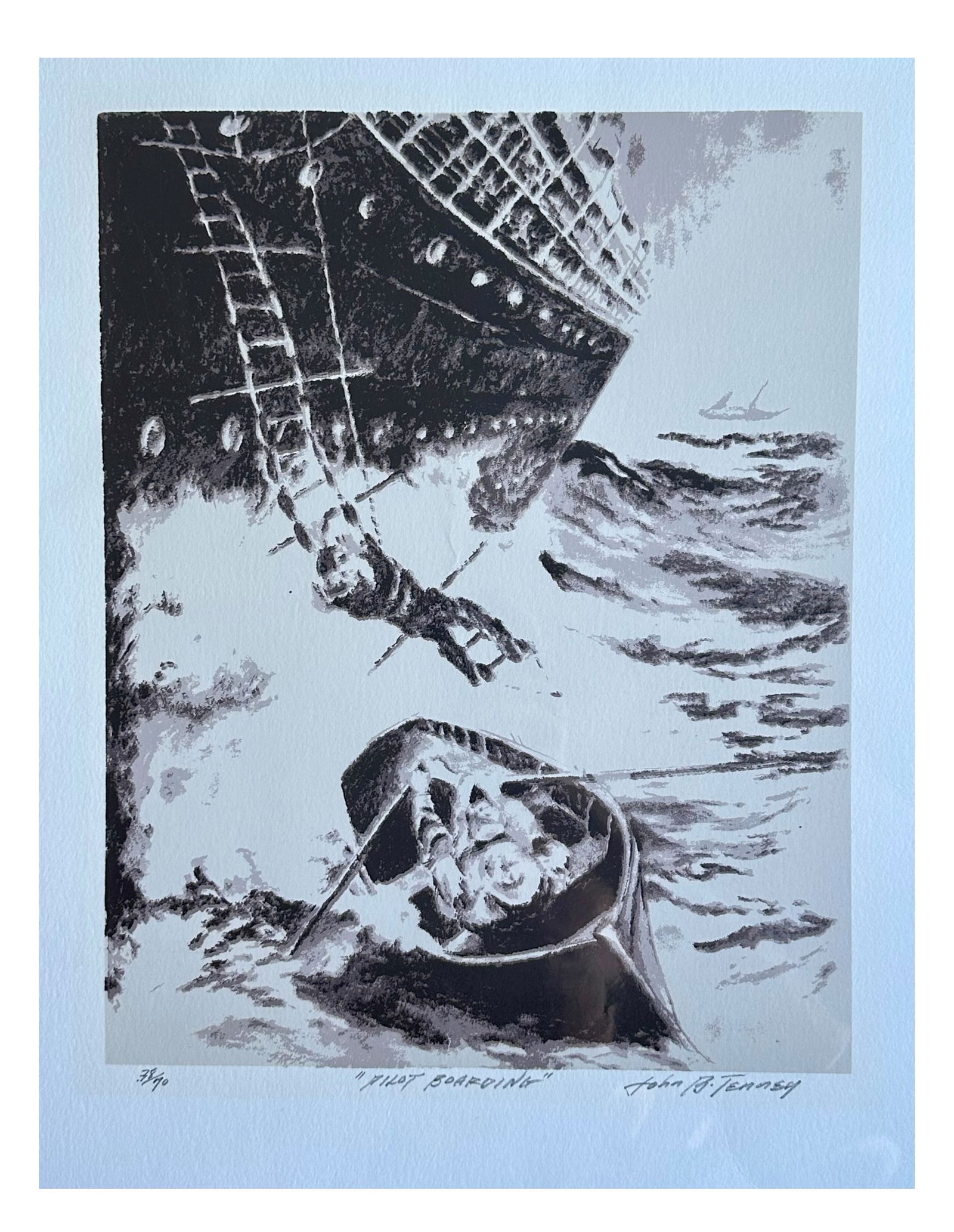 John B. Tenney "pilot boarding" hand signed art print (1 of 1)
