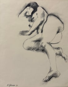 1967 George Johanson (1928-2022) Charcoal On Paper Drawing