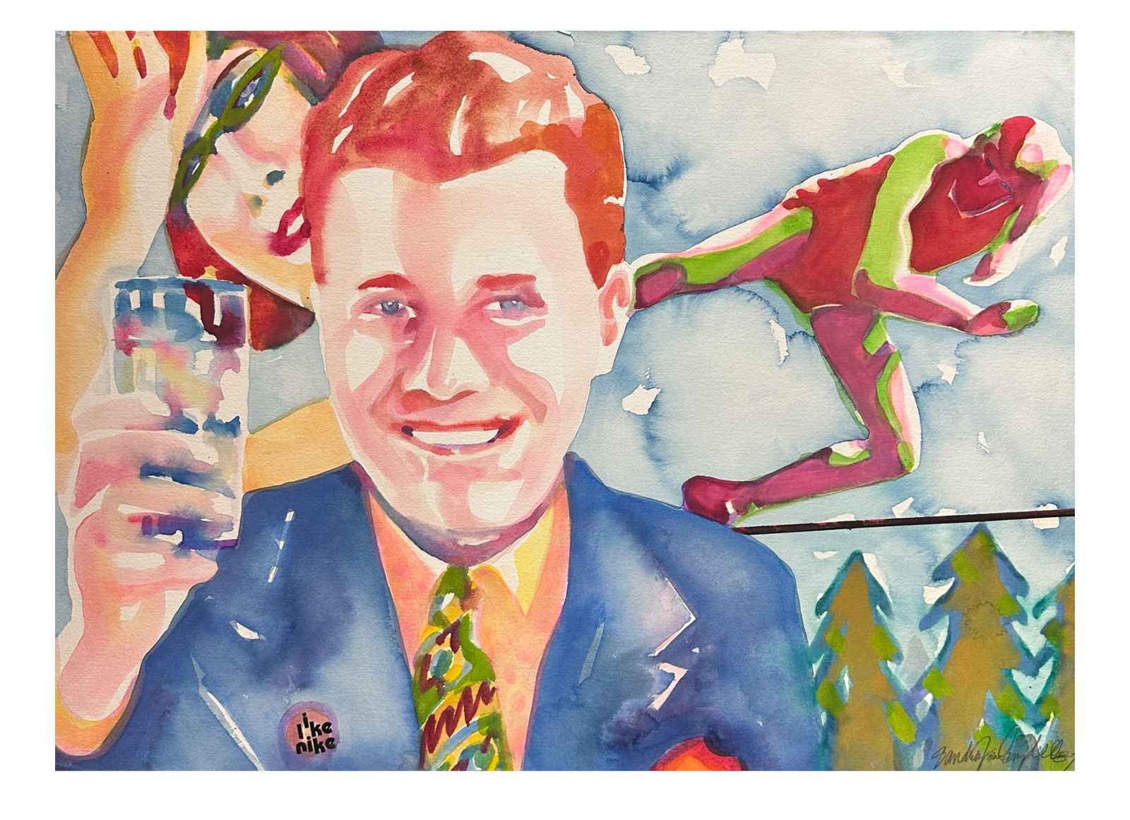 Sandra Jones Campbell Watercolor Painting 1989 (1 of 4)