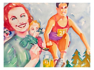 Sandra Jones Campbell Watercolor Painting 1989