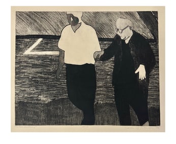 Karen Kessler "2 Men Walking" Print A/P 1986