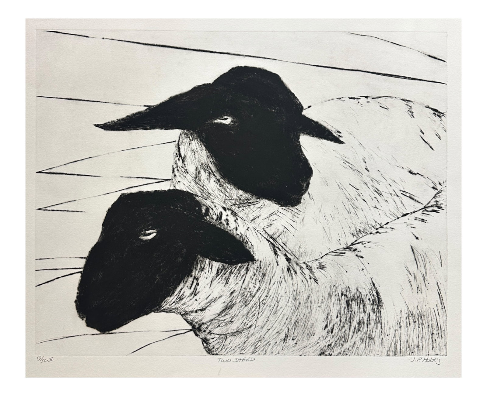 Jani Hoberg "Two Sheeps" Print 13/50 Signed (1 of 2)