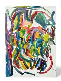 Alan Rossner (1943-2008) Mid Century Abstract Expressionist Oil on Canvas Painting