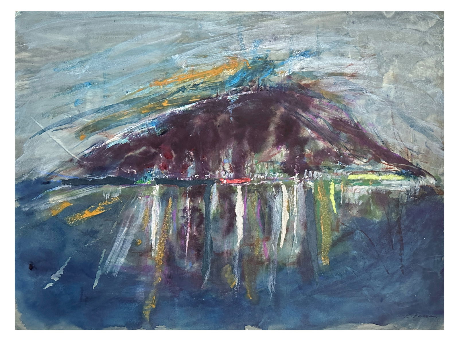 1960s Kenneth Warner Forman (1925-2015) Modernist Watercolor Painting #3 (1 of 2)