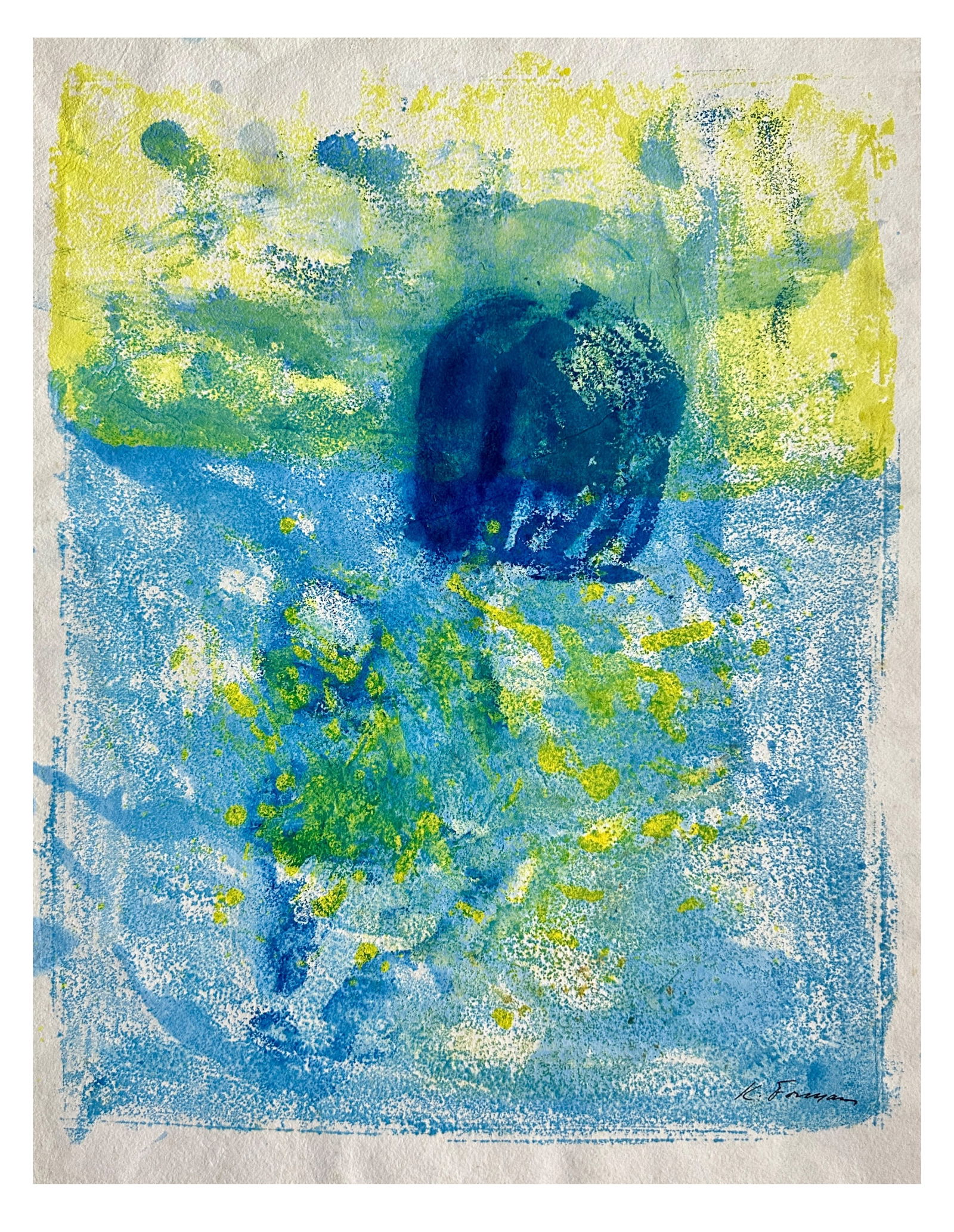 1960s Kenneth Warner Forman (1925-2015) Modernist Watercolor Painting #4 (1 of 2)