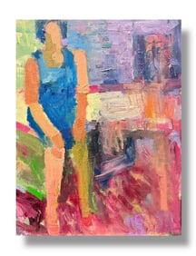 American Modernist Abstract Figurative Oil Painting Margie Lee (1950-2021)