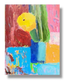 American Modernist Abstract Still Life Oil Painting Margie Lee (1950-2021)