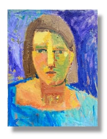 American Modernist Abstract Portrait Oil Painting Margie Lee (1950-2021)