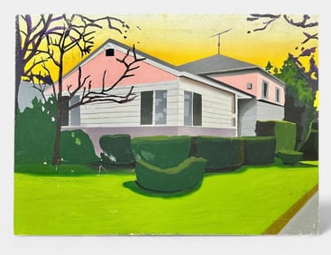 Vintage Real-Estate Listing Painting, Unknown Artist, 90s Suburbia #1