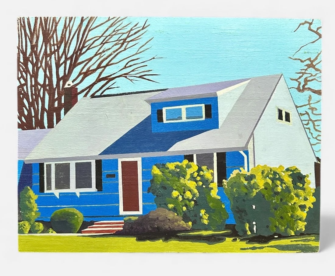 Vintage Real-Estate Listing Painting, Unknown Artist, 90s Suburbia #2 (1 of 2)