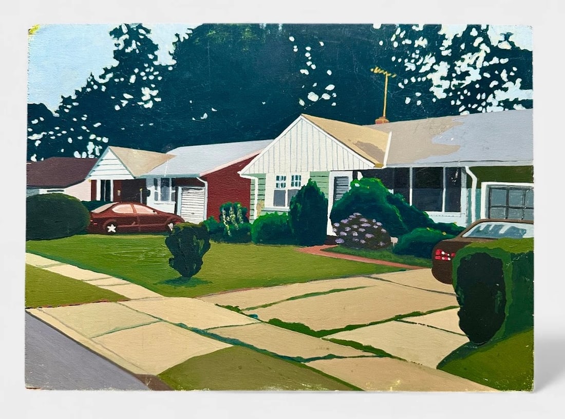 Vintage Real-Estate Listing Painting, Unknown Artist, 90s Suburbia #5 (1 of 2)