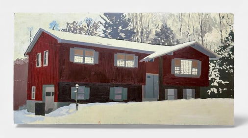 Vintage Real-Estate Listing Painting, Unknown Artist, 90s Suburbia #6
