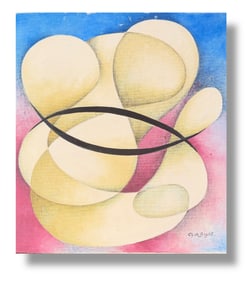 1968 Paint on Canvas Abstract Composition by Cicely De Beers (1892-1973)