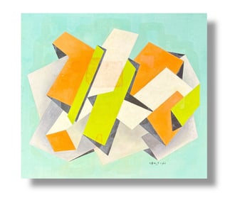 1965 Paint on Canvas Abstract Composition by Cicely De Beers (1892-1973)