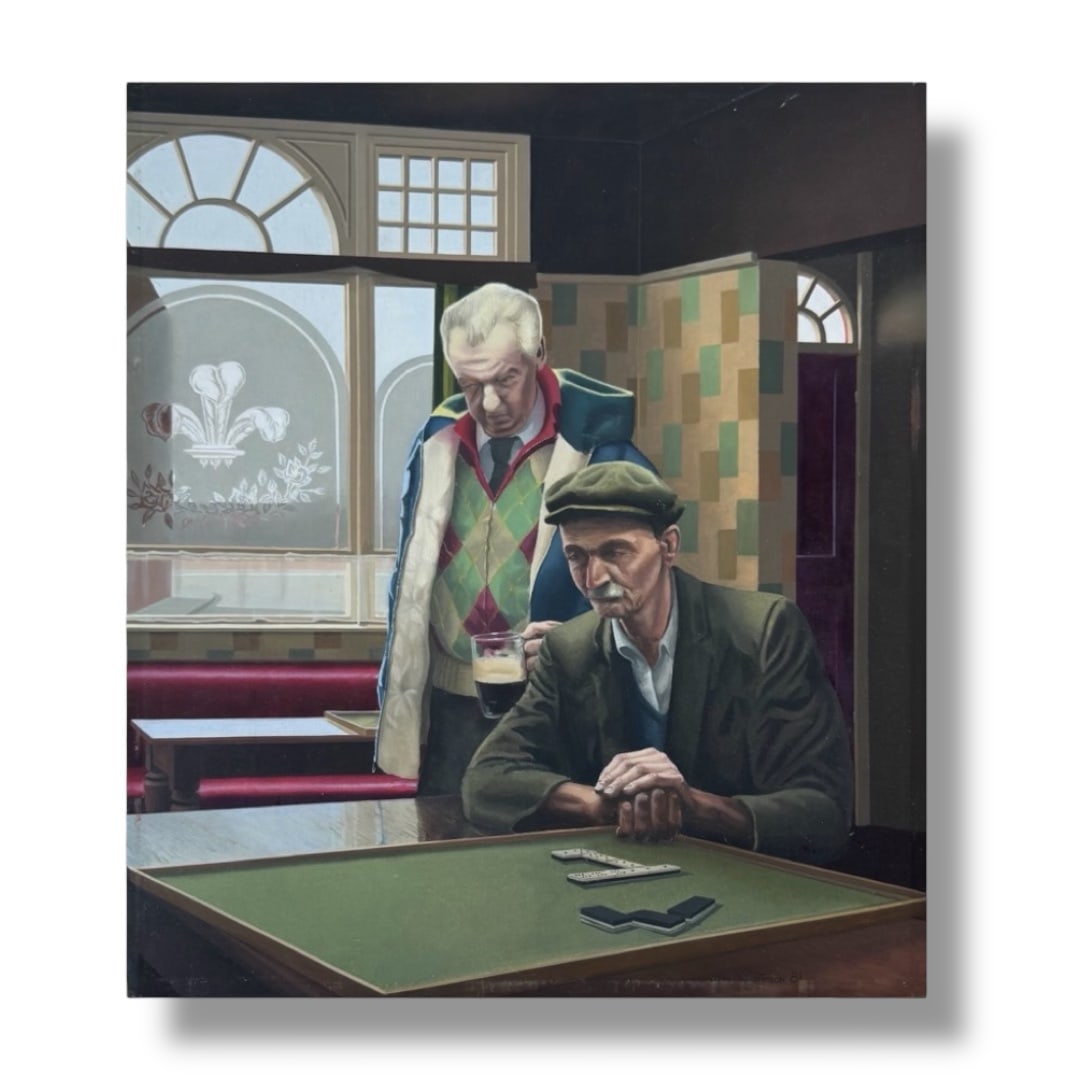 Vintage PhotoRealism Oil on Plaster Panel 1981 signed Painting (1 of 4)